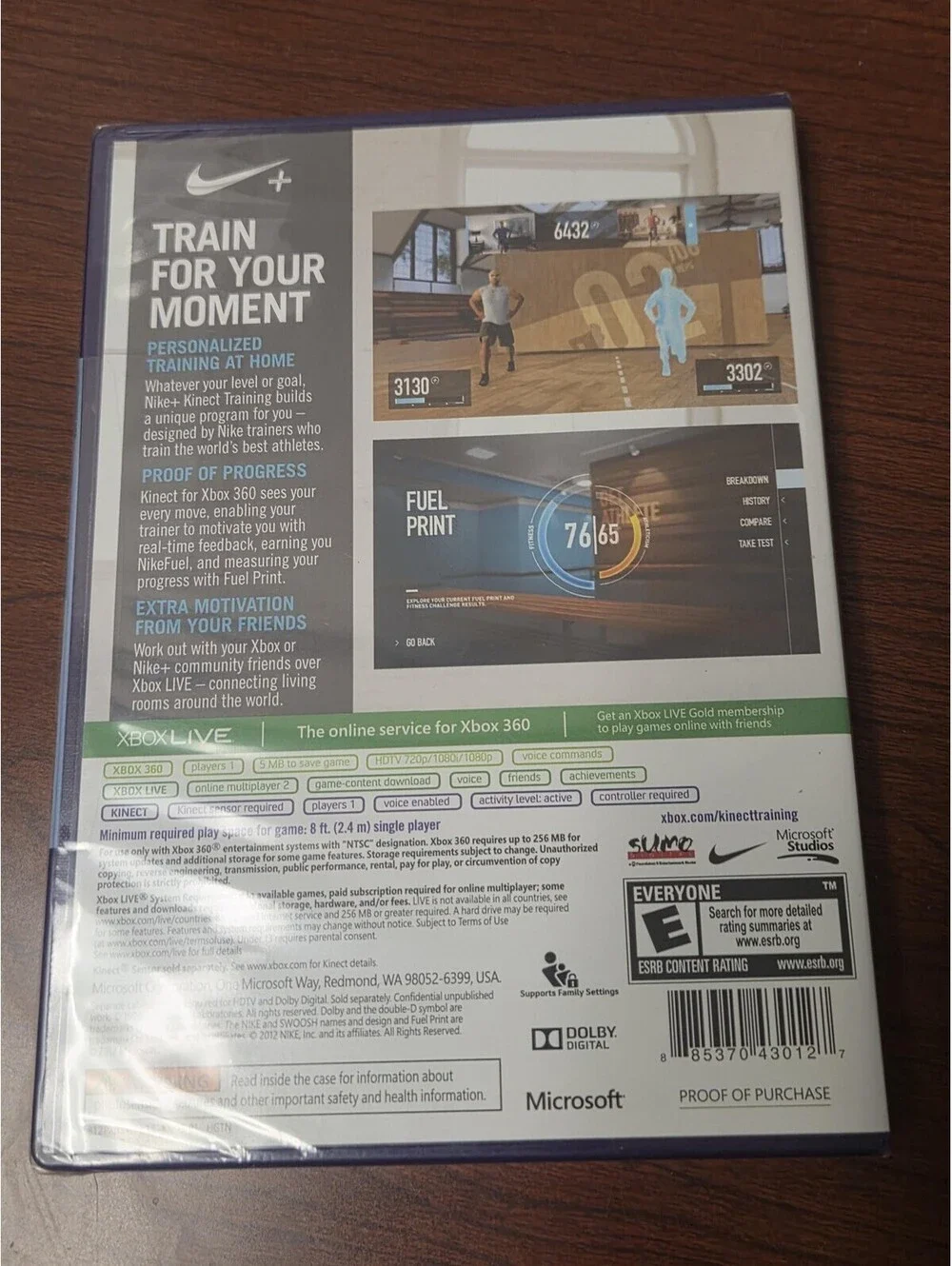 Nike+ Kinect Training Xbox 360 Game New Sealed E Microsoft Studios NTSC-U/C 2012
